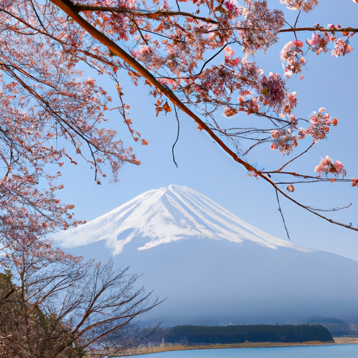 Mountain Fuji cherry blossoms